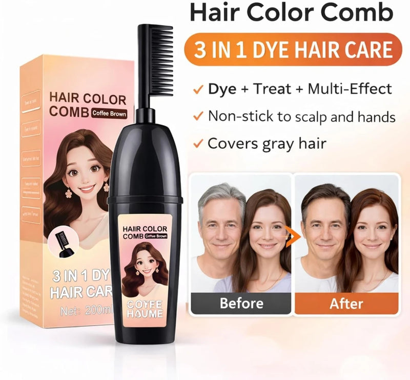 Hair Dye Dispensing Bottle with Built-in Comb