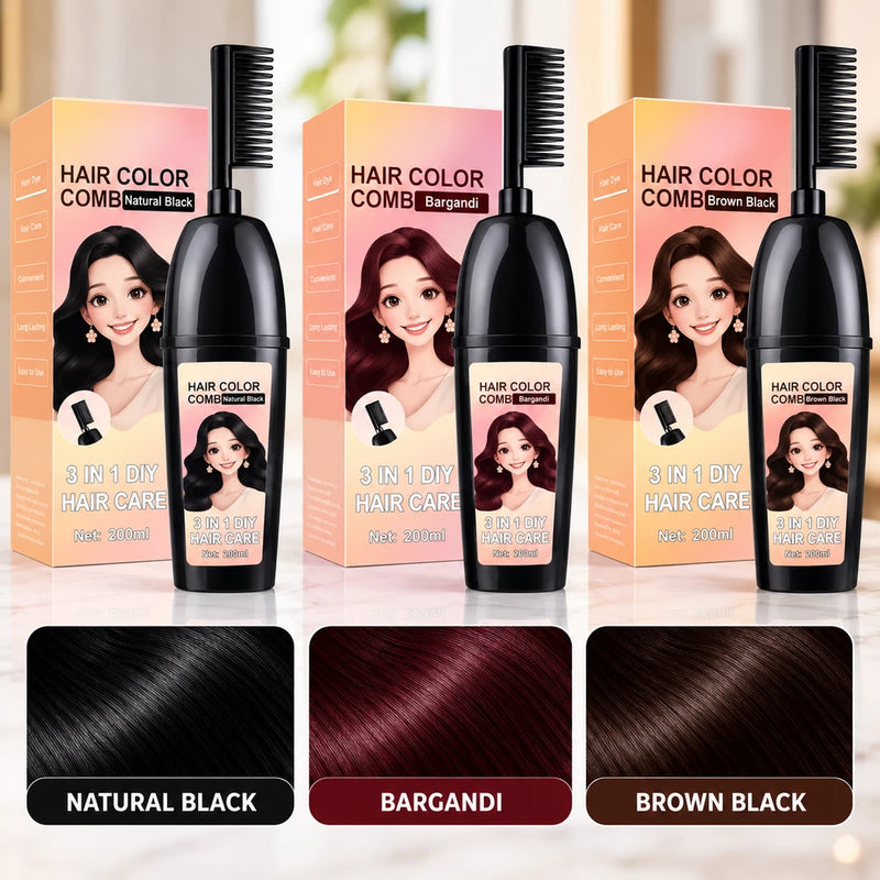Hair Dye Dispensing Bottle with Built-in Comb